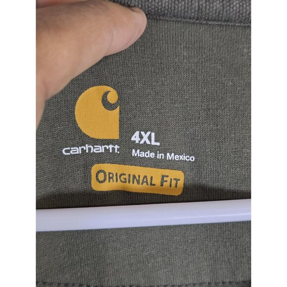 Carhartt Sweater Mens 4XL Green Original Fit Crewneck Pullover Pocket Workwear - Picture 2 of 9
